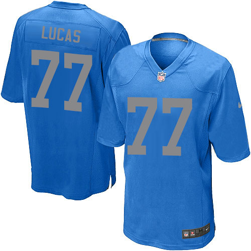 Youth Elite Cornelius Lucas Nike Jersey Blue Alternate - #77 NFL Detroit Lions